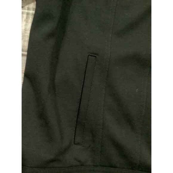 Chico's Black Button Stretch Denim Jacket Removable Faux Fur Collar SZ 3  NWOT - Picture 8 of 9